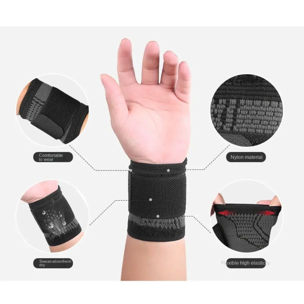 1PC Sports Compression Wrist Brace Thin Breathable Adjustable Hand Wrap Support Wristband for Basketball Badminton