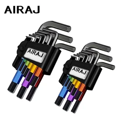 AIRAJ 9Pcs Allen Keys Hex Wrench Set Torque Wrench Automotive Car Spanner Job Mechanical Workshop Tool for Men DIY Hand Tools