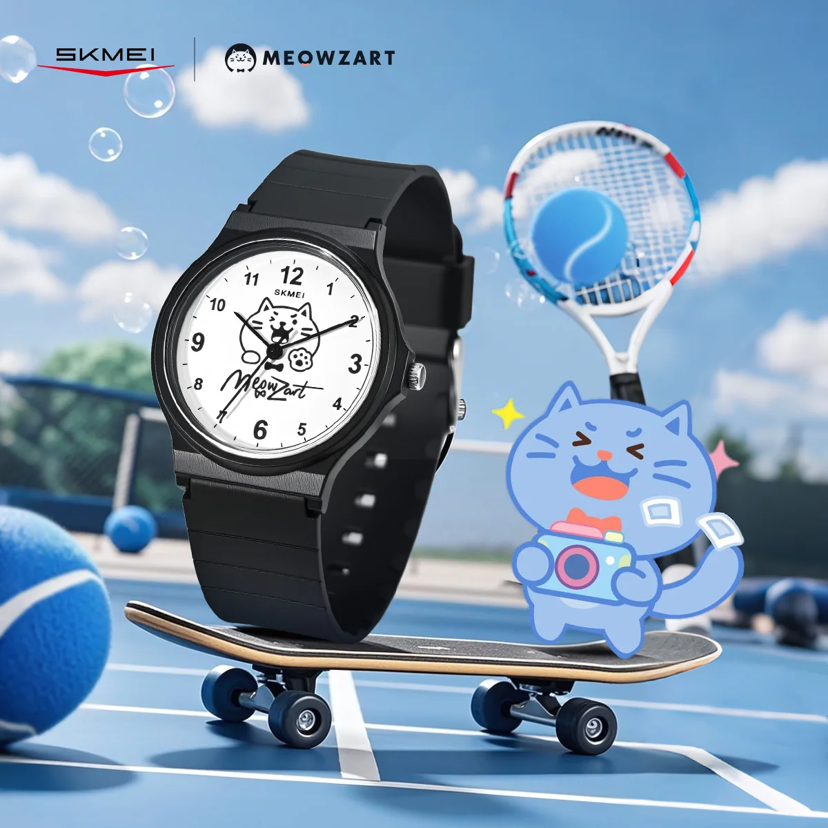 SKMEI MEOWZART Genuine Co-Branded Wtatch Waterproof Kids Quartz Wristwatch For Students Teen Children's Wtatch Relogio Infantil