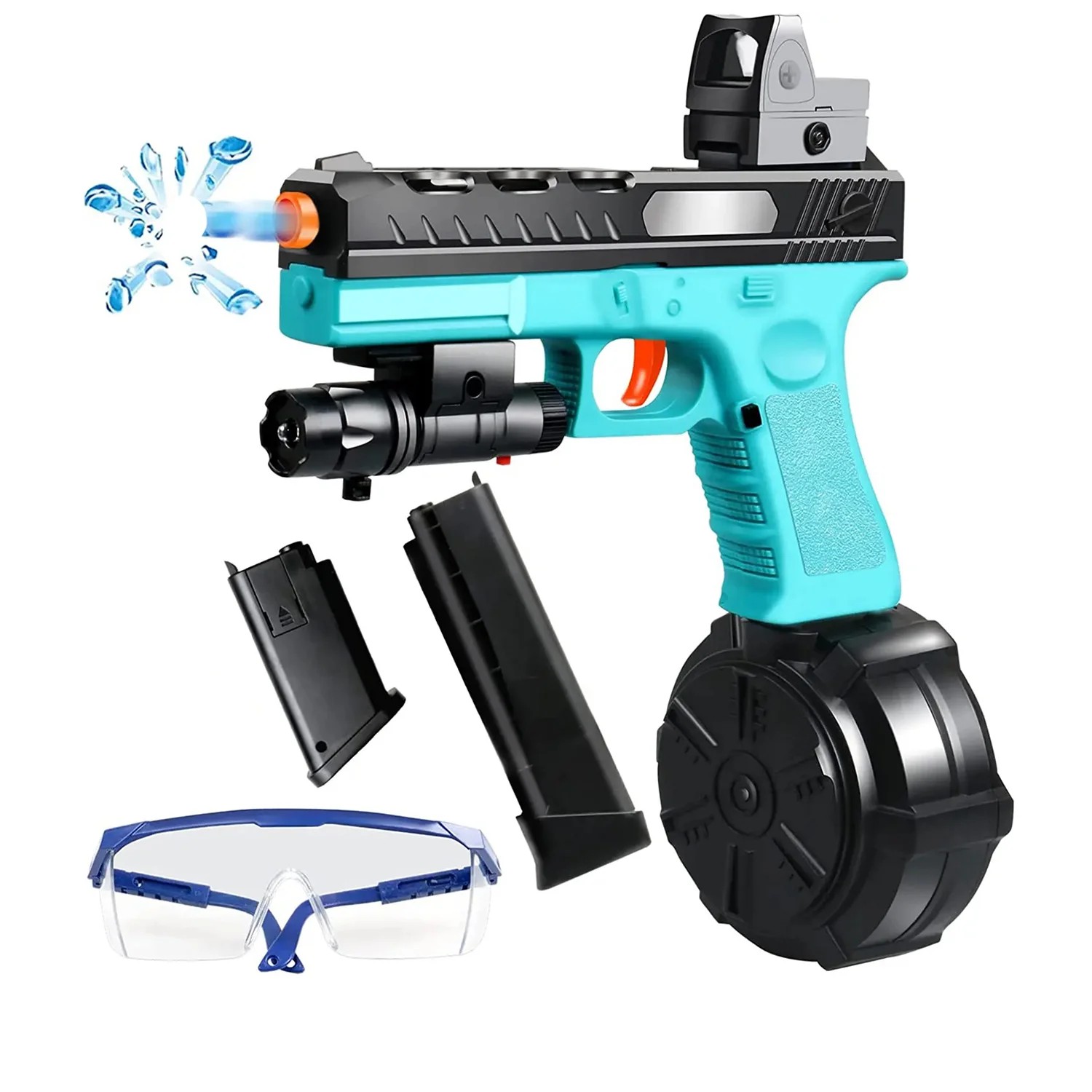 電動と手動のモードと3つのマガジンを備えたジェルボールトイピストル。ホリデーギフトに最適（弾丸なし）