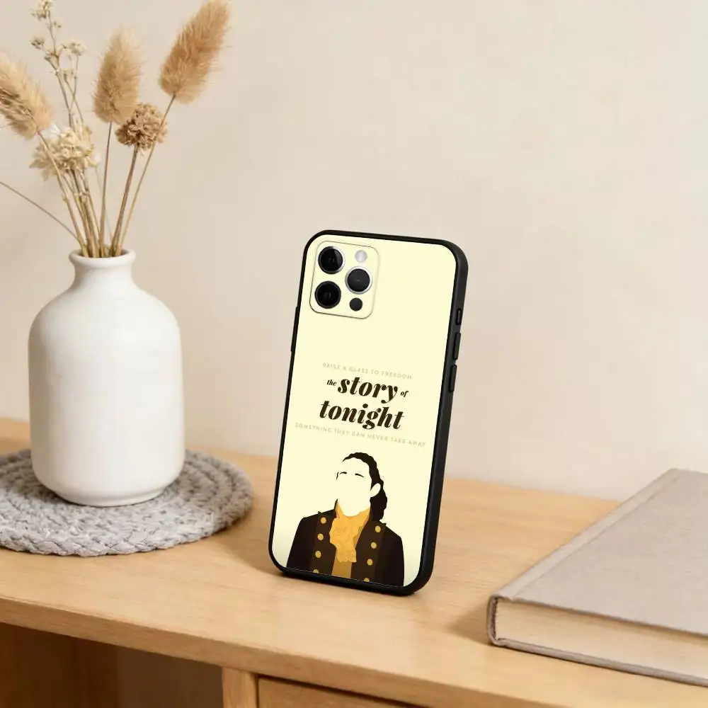 حافظة هاتف هاميلتون-موسيقية-أغاني آيفون 17,16,15,14,13,12,11 بلس، برو ماكس، XS، غطاء أسود من السيليكون الناعم #4