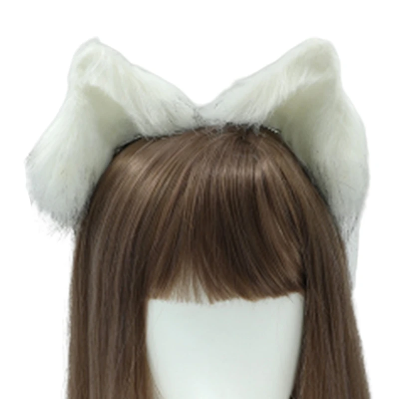 Słodki piękny futrzany zwierzę uszy bestii spinki do włosów Anime wilk dla kota Cosplay pluszowe spinki kostium na