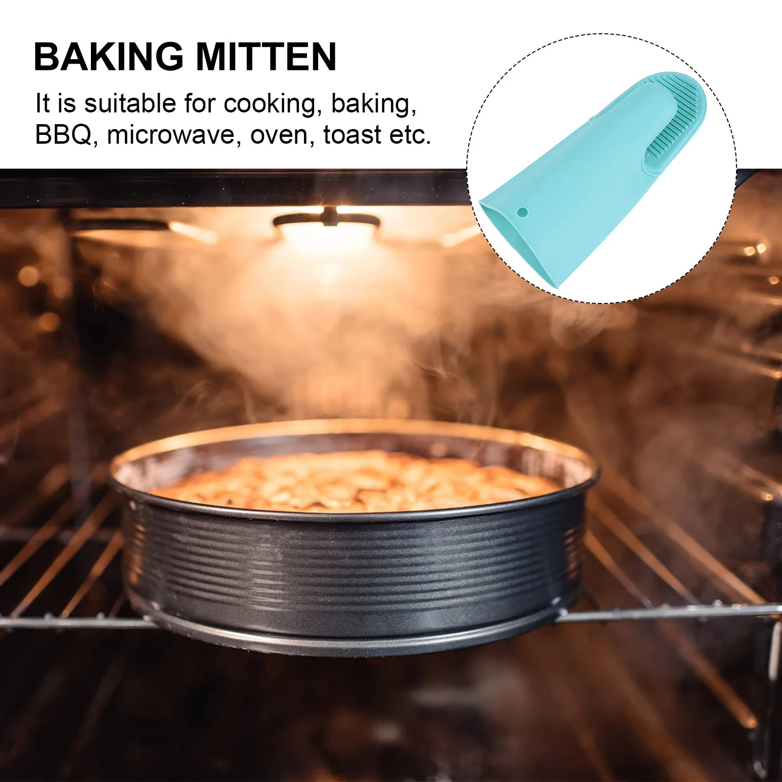 

Silicone Baking Mitt Heat Resistant Oven Gloves Microwave Bbq Anti Scalding Kitchen Gloves for Hand Wrist Protection