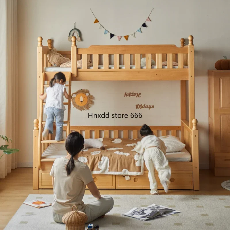 Children's upper and lower bunk beds High and lower child and mother beds