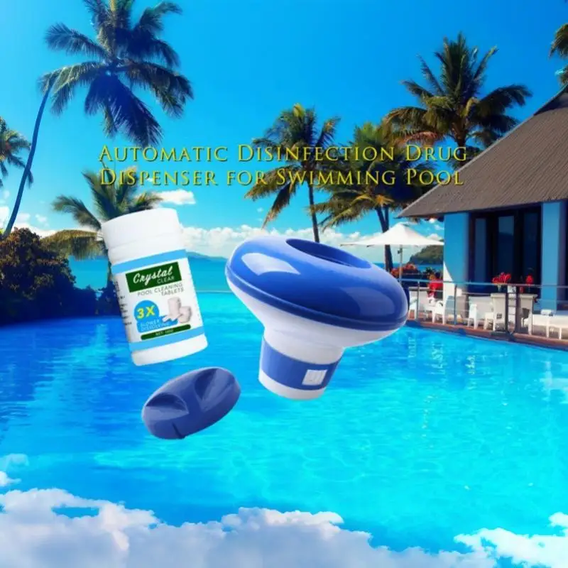 1/2Pcs Pool Floating Chlorine Feeder Effervescent Tablet Dispenser Swimming Pool Cleaning Floating Pill Cup Container