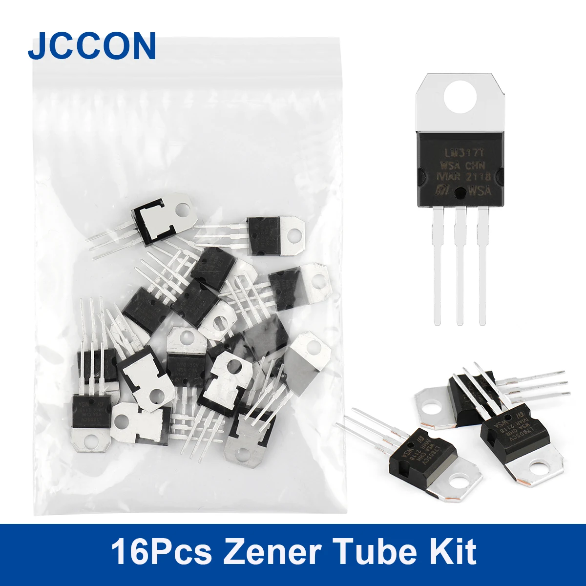 16Pcs/Lot Zener Tube 8Value L7805 L7809 L7812 L7815 L7905 L7909 L7912 LM317 Assortment Kit