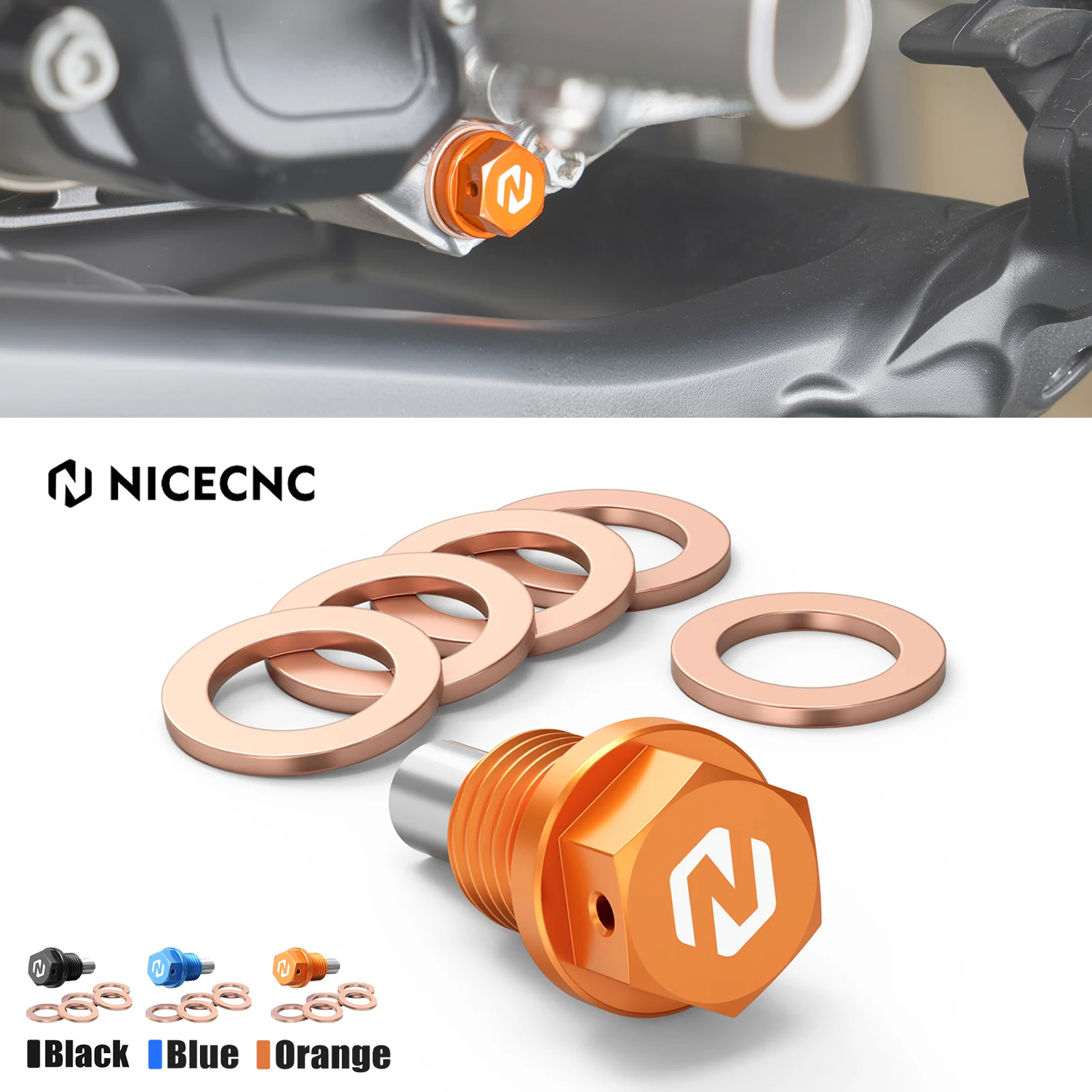 

NICECNC For KTM EXC 300 1998-2025 EXC 250 EXCF 350 EXC 450 SX 125 SXF 250 SXF 450 XC XCF XCW XCF-W Magnetic Oil Drain Plug Bolt
