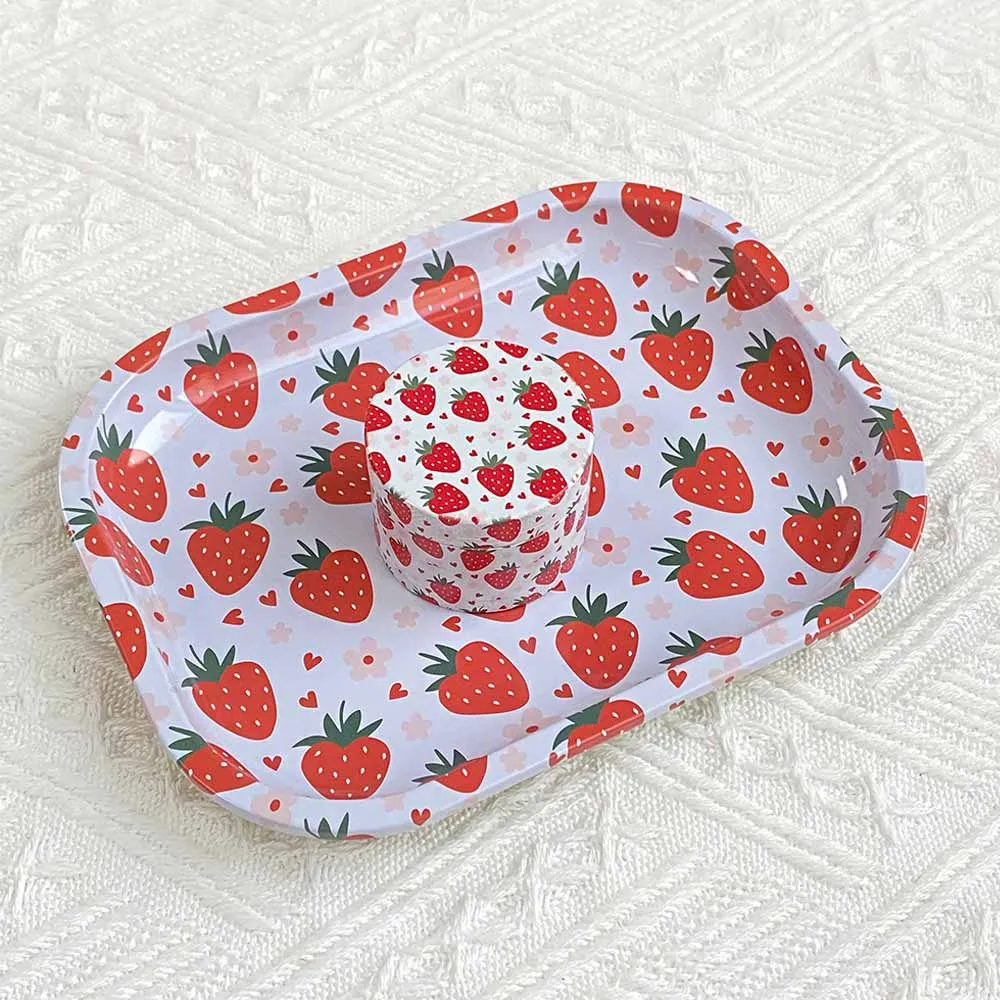 

Strawberry Grinder Rolling Paper Tray Pink Crusher Girly Spice Mill Smoking Accessories Christmas Gift Valentine's Day Gifts