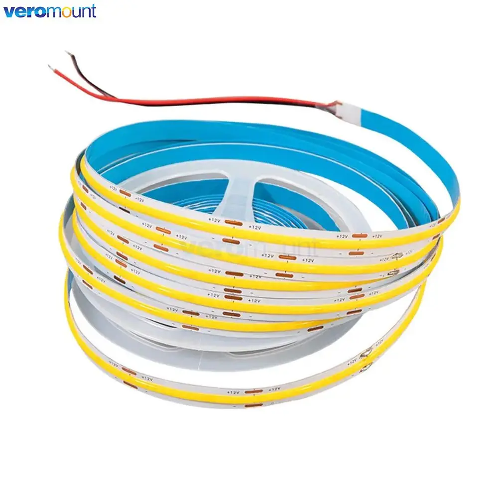 5m COB LED Strip Light 528LEDs/m High Density Flexible Tape Ribbon 10mm PCB 3000 4000K 6000K Dimmable Linear Light 12V 24V DC