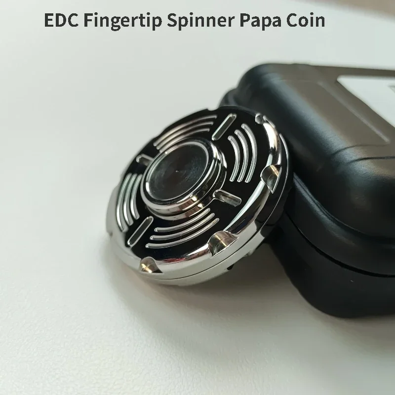 EDC Fingertip Gyro Pop Coin Toy, 304 Aço Inoxidável, Anel Magnético, Descompressão Adulto, Portátil, Tide Play, Pop