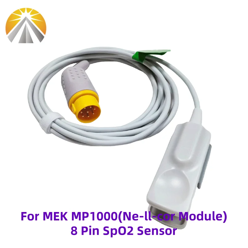 

8-контактный датчик SpO2, многоразовый для MEK MP1000 MP1200, модуль NE-LL-COR SAO2, датчик сердечного ритма, зажим для пальца для взрослых, зонд SpO2