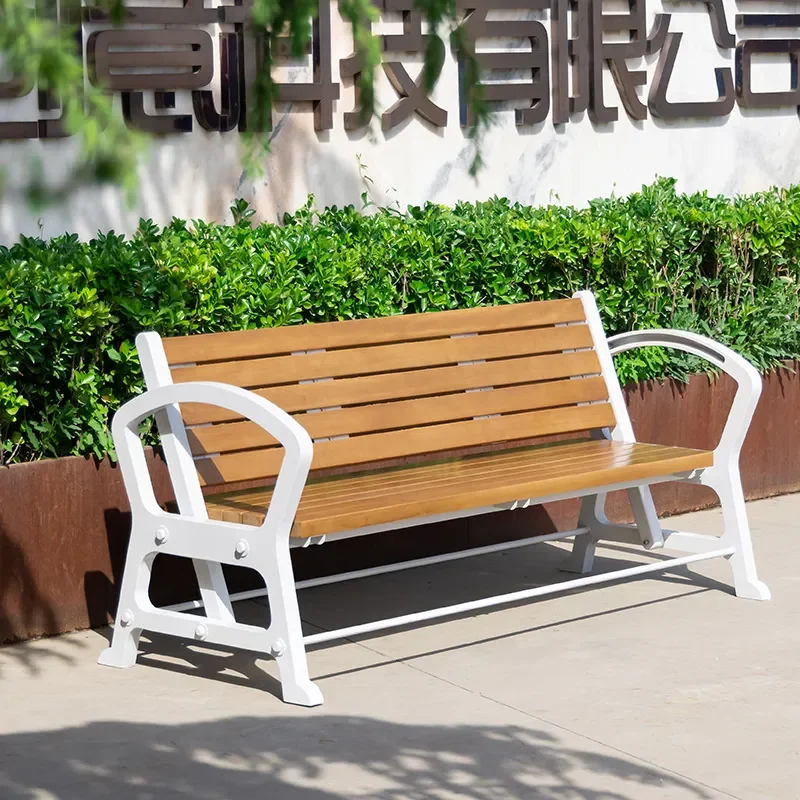 Outdoor Park Chairs Stainless Steel Benches Public Leisure Seats With Backrest Waiting Chairs For Schools Garden Scenic Spots