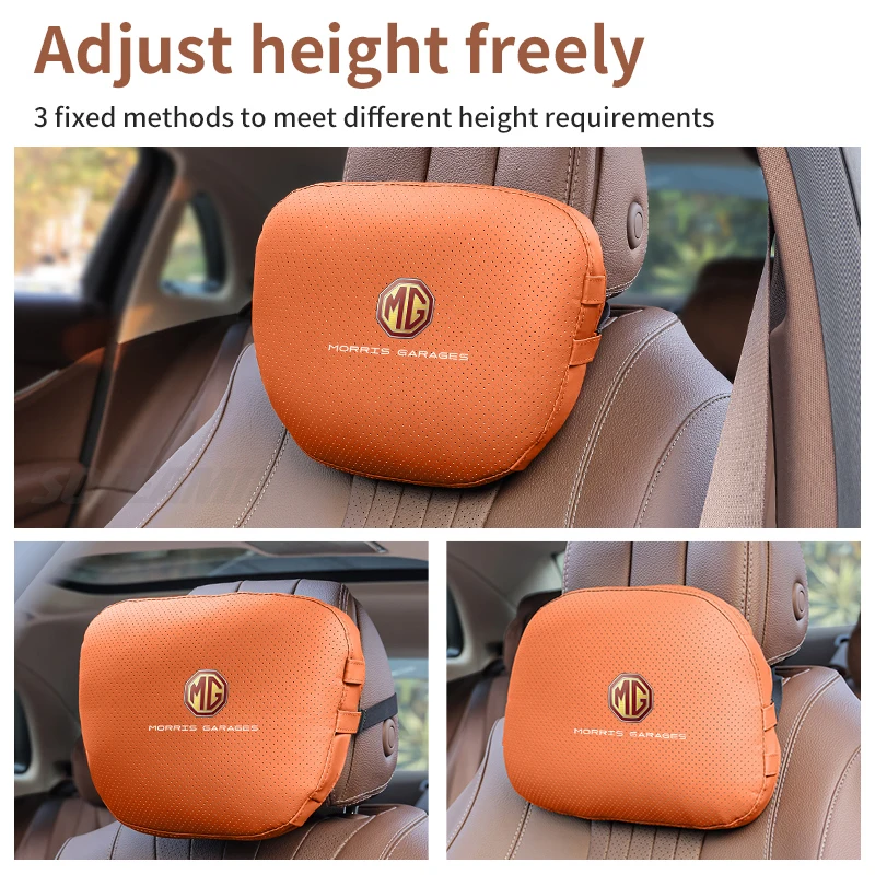 Leather Car Headrest Soft Neck Pillow Seat Lumbar cushion Support For MG ZS HS ES5 MG4 EV Electric S5 EV MG3 MG5 MG6 MG7 ONE EZS