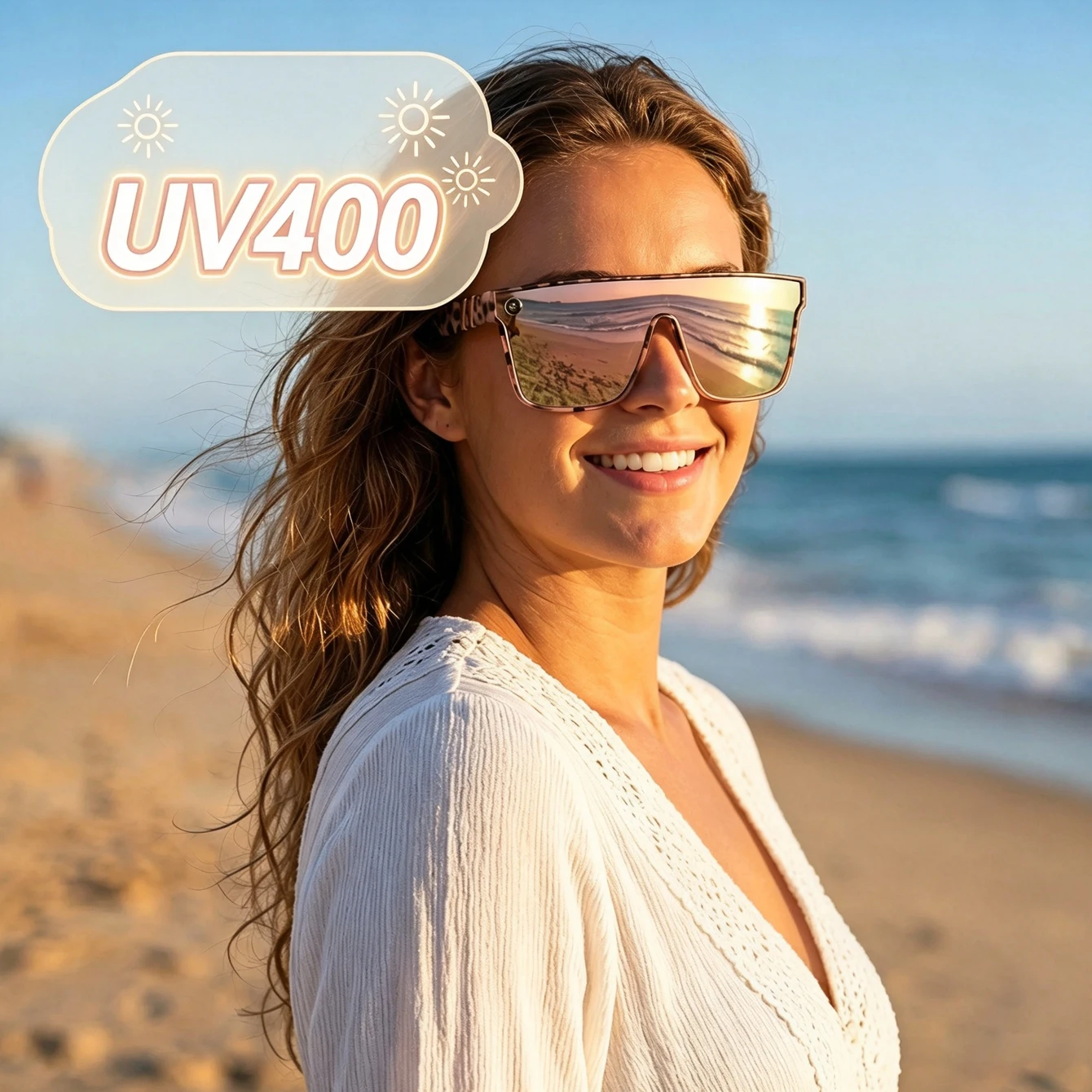 Men Women Oversized Sunglasses One Piece Fashion Shades UV400 Streetwear Sun Glasses for Beach Vacation Driving Travel Party