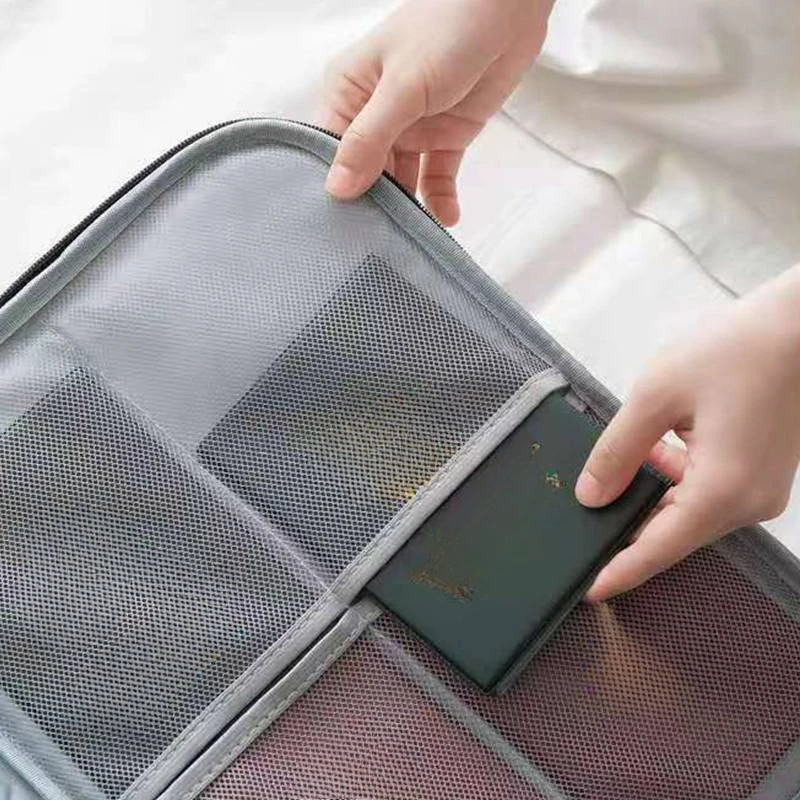 Lockable Document Storage Bag Multi Compartment Passport Card Certificate Organizer Travel Household Important File Box