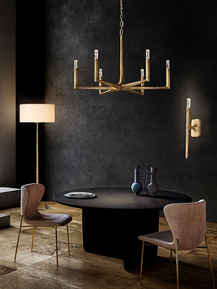 

Retro American Old Tree Of 18th Century Copper Crystal Led Chandelier Lustre Suspension Luminaire Lampen For Living Room