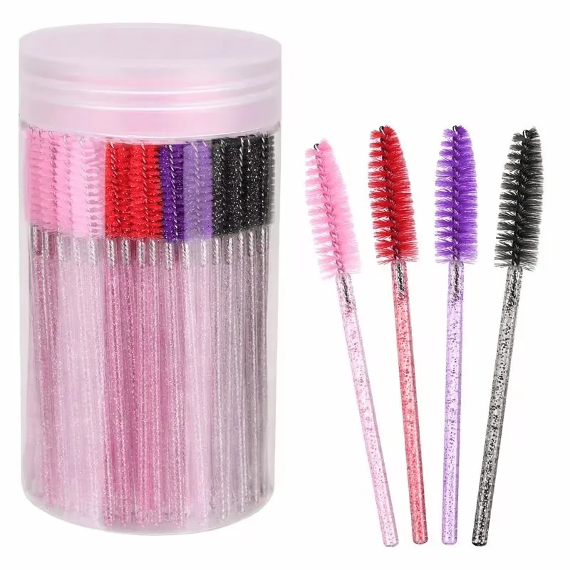 50 eyelash brush, suitable for eyelash grafting, eyebrow shape shaping, random color, designed for eyelash technician tools