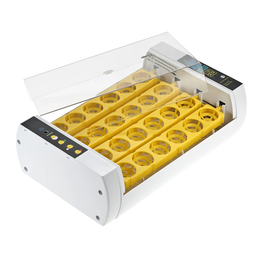 24-Eggs Intelligent Automatic Egg Incubator Temperature Control Hatcher for Hatching Chicken Duck Bird Quail Poultry AC220V