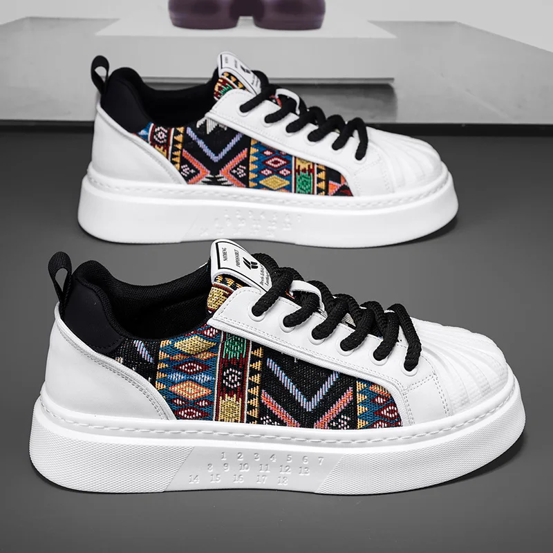

2025 Classic Shell Head Men's Skateboard Shoes Comfortable Lace-Up Platform Sneakers Men Low Cut Breathable Designer Shoes Man
