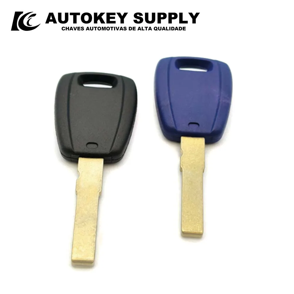 Autokeysupply  AKFTS222 Transponder Key Shell Blue Black With Logo GT15R SIP22 Blade Cover Fob Blanks For Fiat