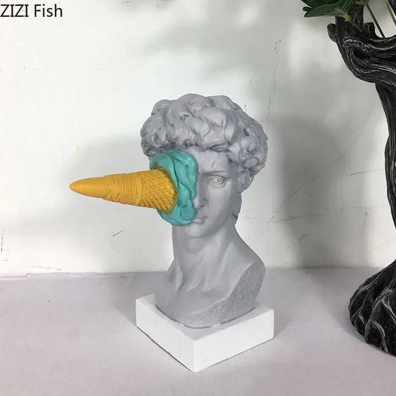 

Mythology Figure Ice Cream David Statue Myth Character Resin Ornaments Desk Decoration Figure Sculpture Nordic Home Decor Modern
