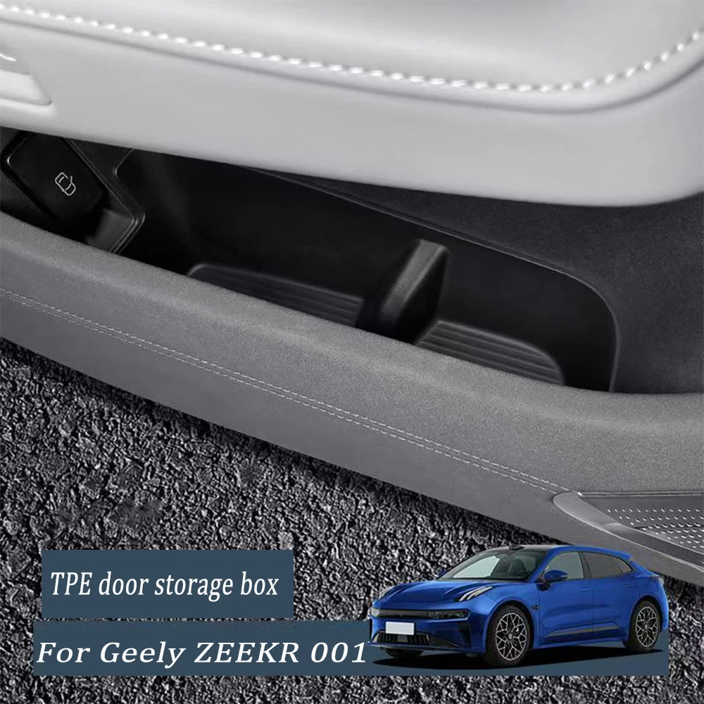 For GEELY New Zeekr 001 24-25 Restyling Car Door Storage Box Front Rear Car Door Storage Box Interior TPE Storage BoxAccessories