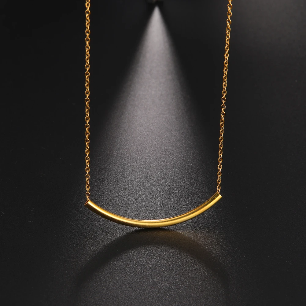 

Amaxer Simple Cross Bar Pendant Stainless Steel Necklace For Women Fashion Jewelry Friend Gift