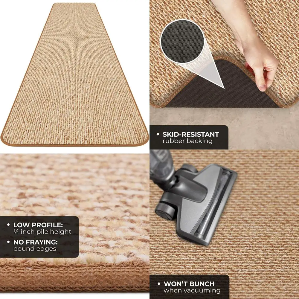 

Non-Slip Stair Treads - Praline Brown - 12ft x 36in, High-Traffic Area Rug