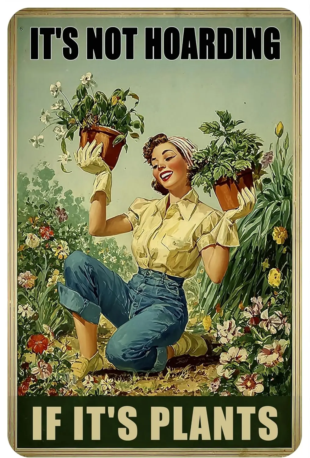 Plant Lovers Gifts Home Garden Decor Cool Gardening Accessories For Women | Indoor Wall Art Outdoor Metal Signs  --Tin Sign