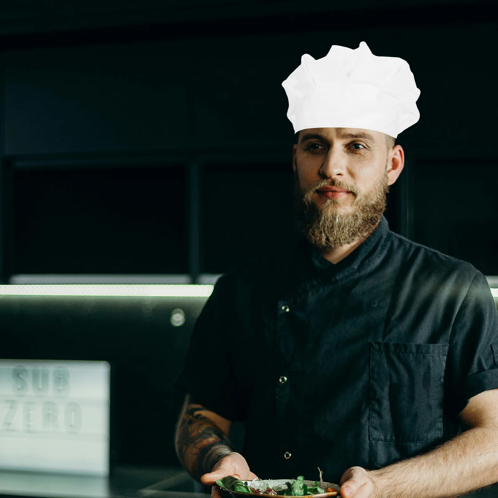 2 stuks witte koksmuts herbruikbaar ademend lichtgewicht keukenwerkhoed wasbare kookmuts voor mannen vrouwen bakkers culinair