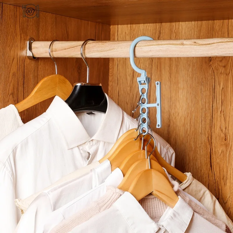 5 Holes Rotary Hanger WithHandle Closet SortingDrying Hanger UsefulSpace Saver WonderClothes Organizer BagsBelts Ties Hook