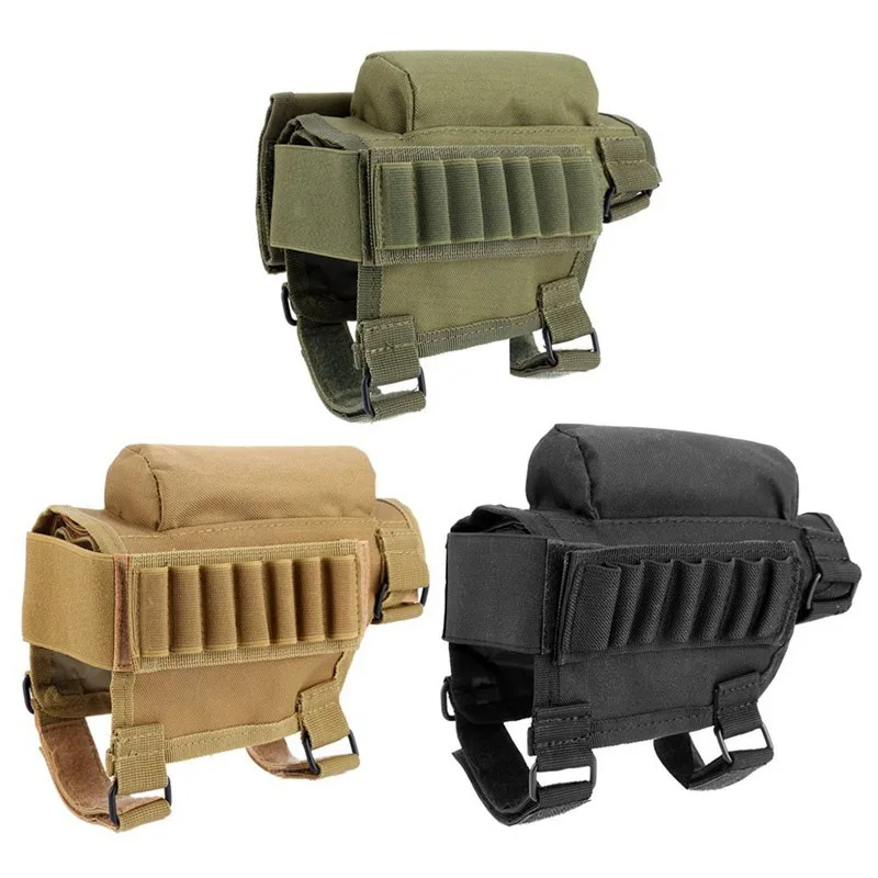 Cartridge Bag Tactical 2-in-1 gun holderTactical Buttstock Shotgun Rifle Stock Ammo Portable Pouch Molle Cartridge Holder Gun