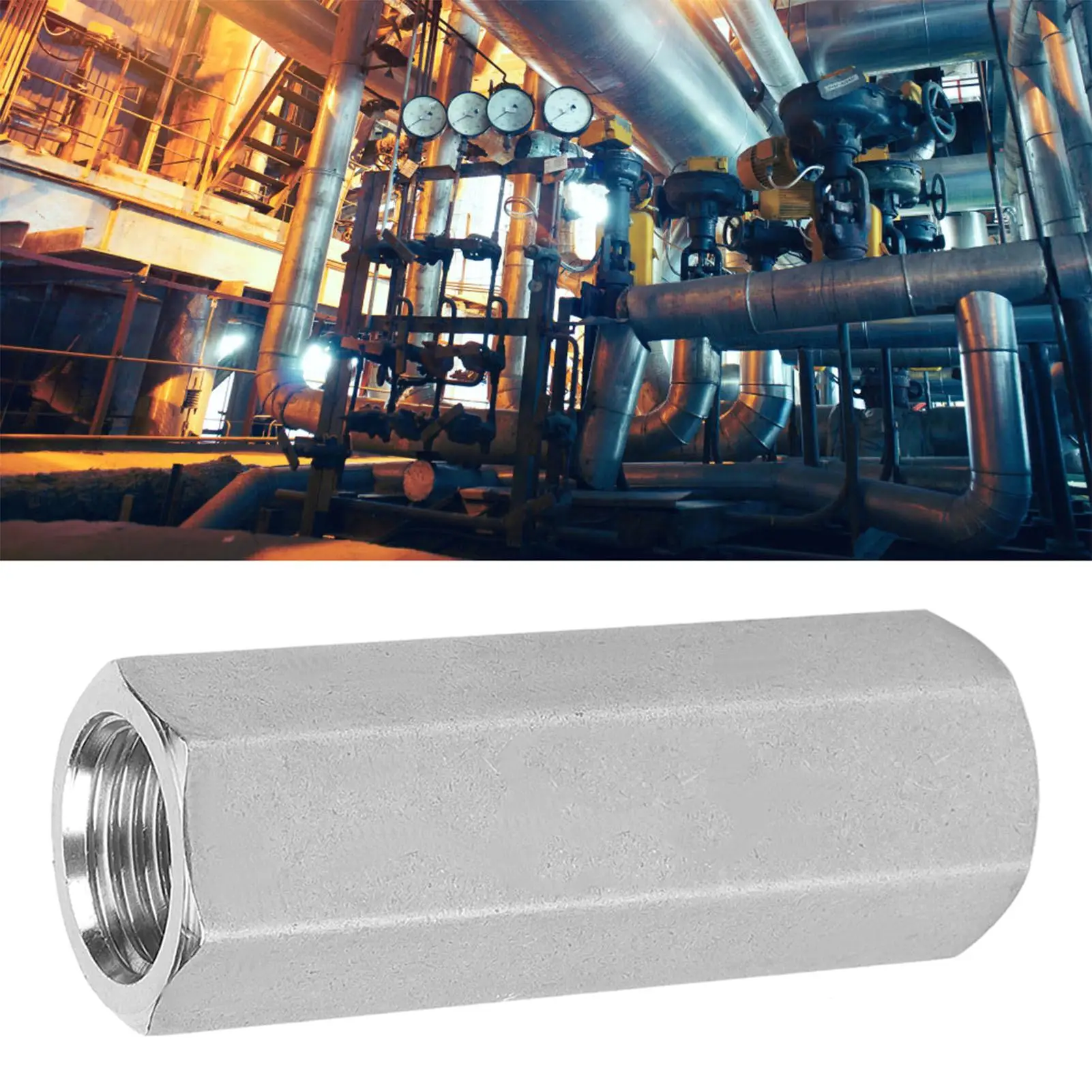 Stainless Steel Hex BSPP Female Thread One Way Air Check for water Pipe 3/8 Inch Connection