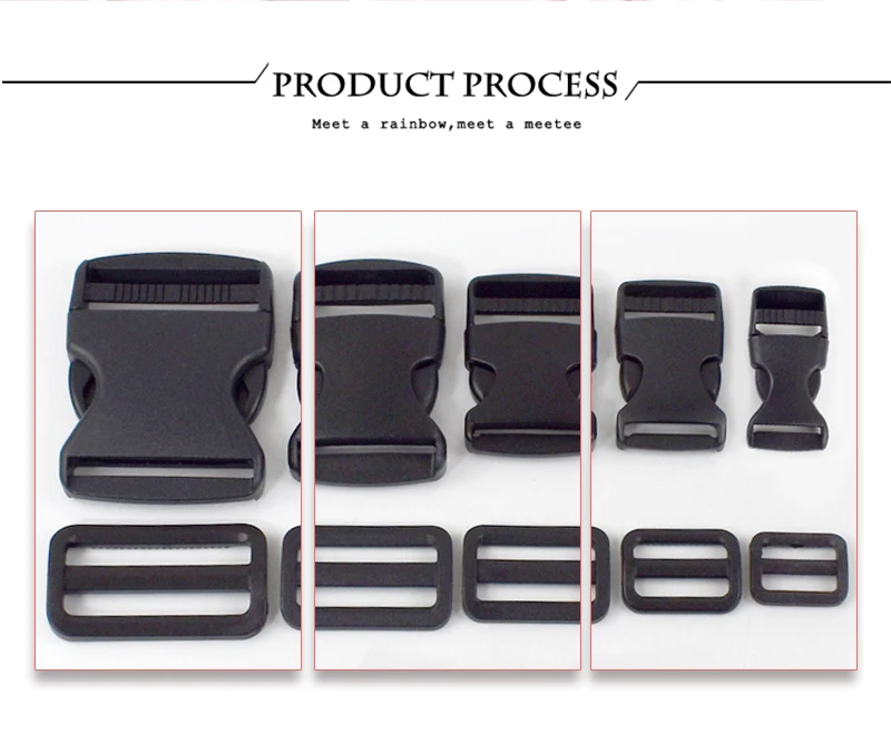 1/2/3/5Sets 20–50 mm Hundehalsband-Zubehör, Kunststoff-Entriegelungsschnalle, Nylon-Gurtband, Schieber, Tri-Glide-Gurtband, seitlicher Clip-Hakenverschluss – Detail 6