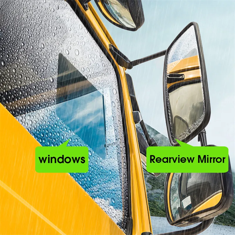 2Pcs Car Truck Rearview Mirror Rain-proof Film Window Glass Anti-Fog Anti-reflective Clear Waterproof Sticker Multi Sizes Films