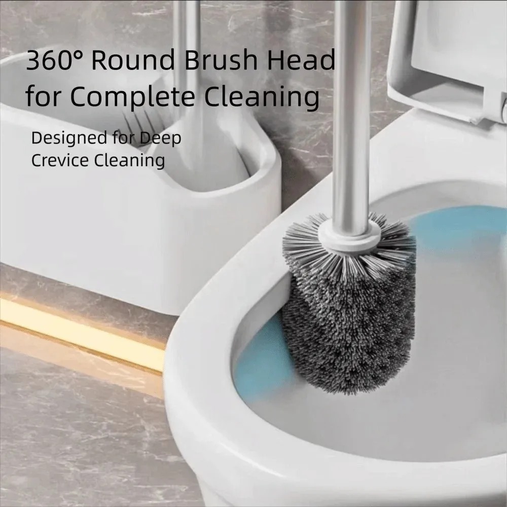 

Щетка для унитаза для ванной комнаты 4-в-1, настенная щетка для чистки унитаза с длинной ручкой, быстросохнущая мягкая щетина, щетки для чистки ванной комнаты