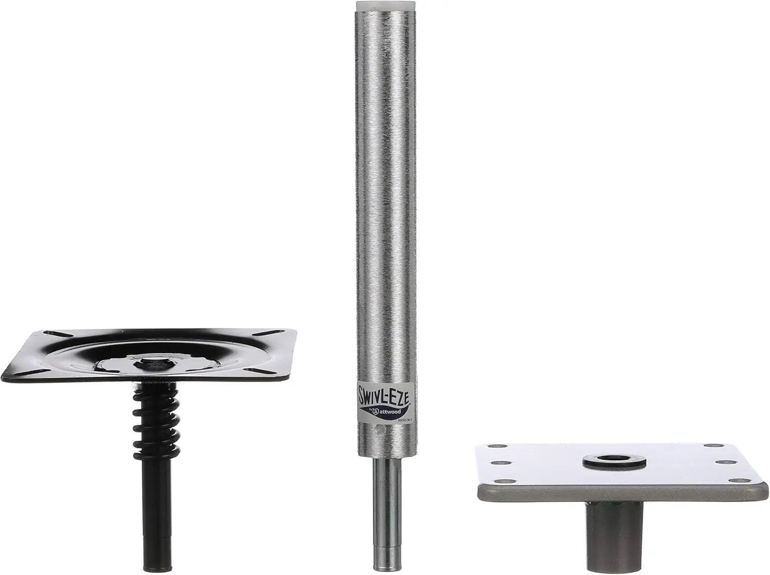 Swivl-Eze Lock'N-Pin 3/4-Inch Pedestal Package, Brushed Finish, 11 Inches Tall, 7x7 Inch Base Plate