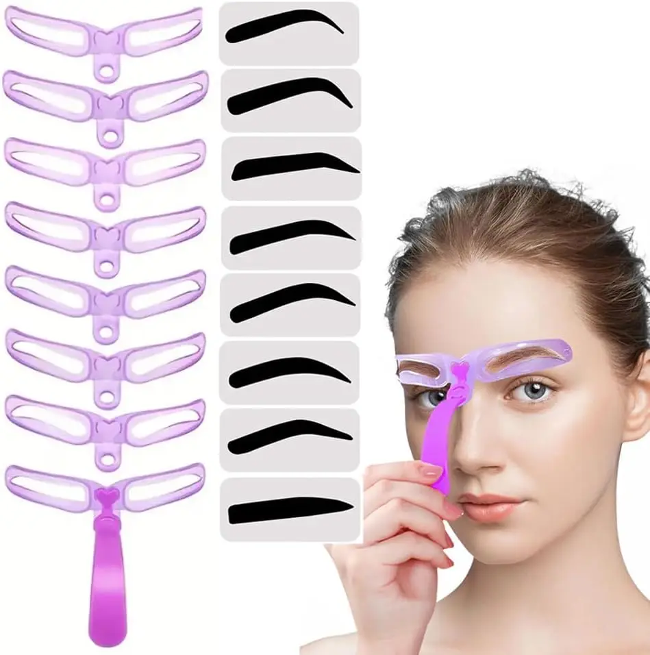 Eyebrow Stencil Kit Reusable Brow Shaping Tool for Fast & Precise Makeup Multiple Brow Styles for Natural-Looking & Symmetrical