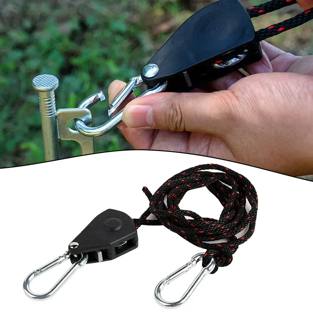 Metal Pulley Rope Adjustment Canopy Rope Lanyard Lighting Lift Outdoor Reflector Clip Rope Hanger Smooth Movement