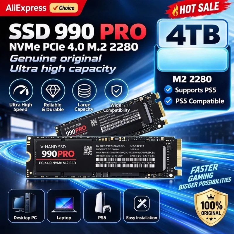 Ultra High Speed NAND Internal SSD 1TB 2TB 4TB M.2 SATA NVMe Hard Drive for Tablet Computers Ultrabooks Lightweight & Portable
