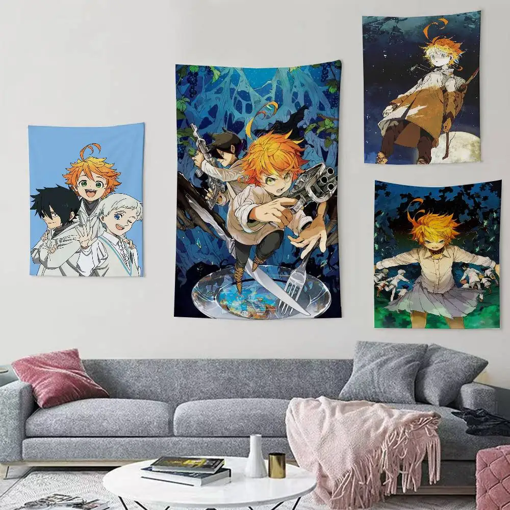 

T-The Promised Neverland Flags Wall Hanging Background Art Banner for Bedroom Home Outdoor Decor