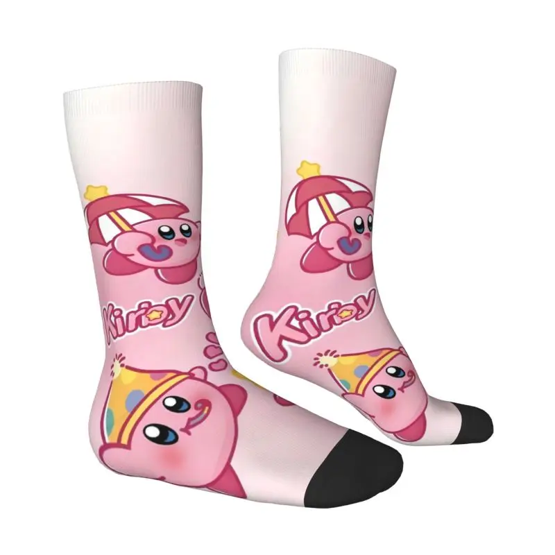 Custom Kirbys Cartoon Game Men Women Crew Socks Unisex Cute 3D Printing Dress Socks