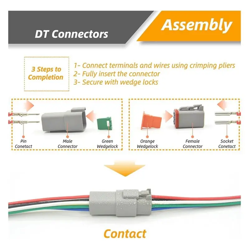A59Z-IP67 Waterproof Deutsch Connector Kit 215 PCS DT 2 3 4 6 8 12 Pin Electrical Connectors Plug