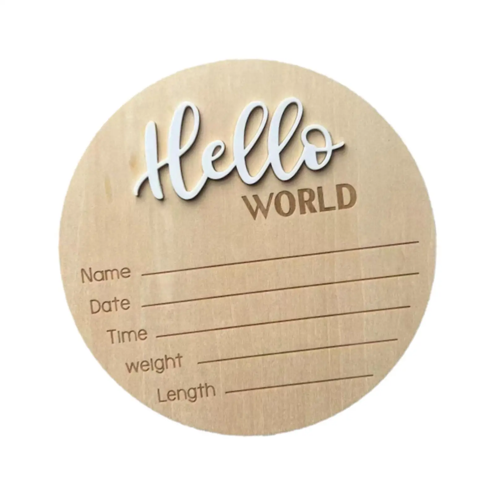 Wooden Newborn Announcement Sign Personalized Baby Name Plaque Milestone Photo Prop for Birth Celebration Gift