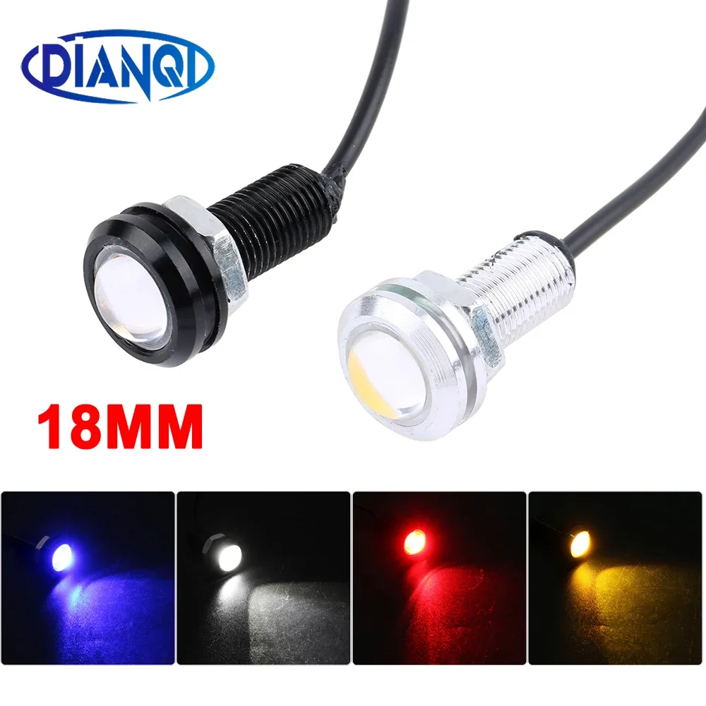 

1x 18MM Car Motorcycle Eagle Eye LED Bulb DRL COB 12V 6500K Bright White Car Daytime Running Fog Tail Backup Waring Marker Light