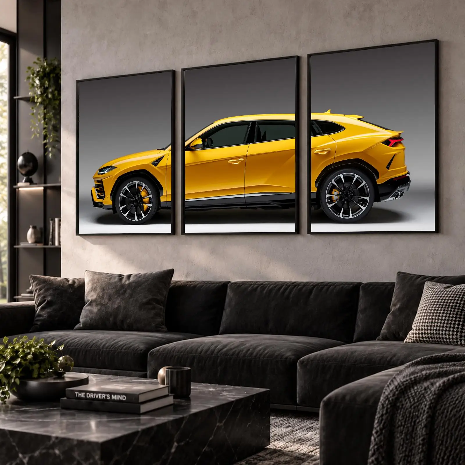 Yellow U-Urus Profile Painting Calligraphy Wall Art Canvas Poster Collection Prints for Bedroom Living Room Home Decoration Gift