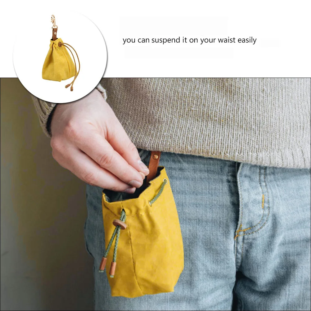 

Portable Dog Snack Pouch Canvas Dog Treat Bag Waist Holder For Puppy Pet Outdoor Supply Walking Outdoor Supplies Yellow