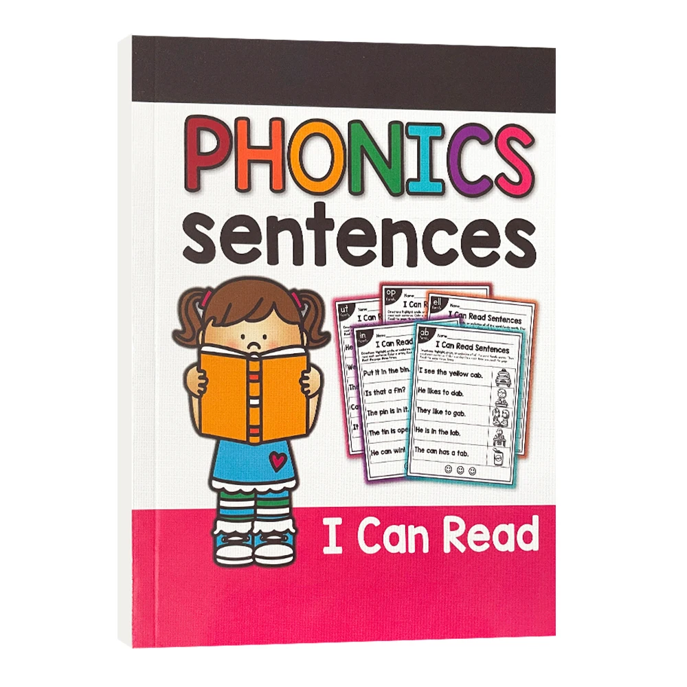 Inglês Phonics Regras Practice Book, Eu posso ler o livro de exercícios para crianças, As crianças aprendem, Inglês brinquedo educativo, 113 P