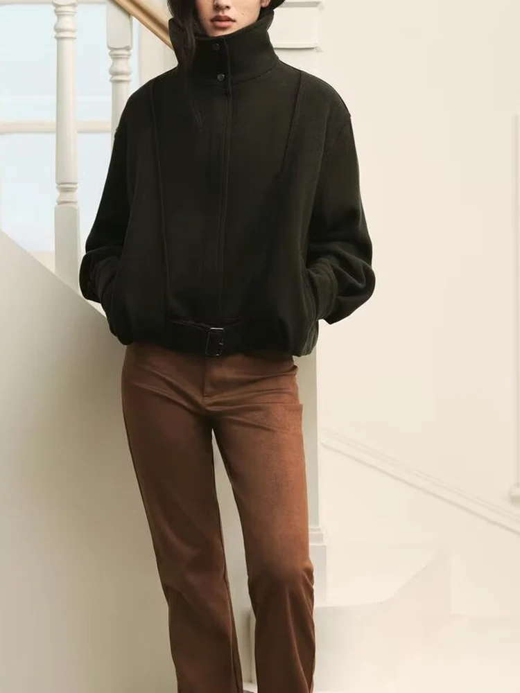 

Осенняя новая модная тенденция в европейском и американском стиле, простая повседневная женская свободная универсальная куртка-пилот для поездок на работу