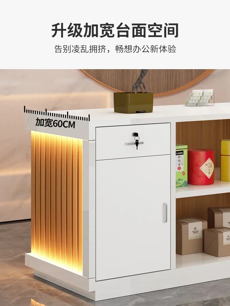 new S Light Luxury Company Reception Desk Modern Beauty Salon Information Desk Clothing Store Cashier